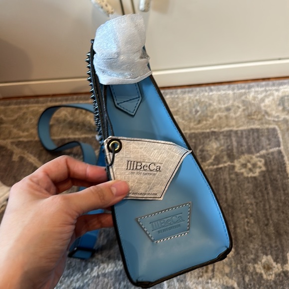 🎀🆕 Blue Studded Leather Crossbody IIIbeca by Joy Gryson - Picture 7 of 10